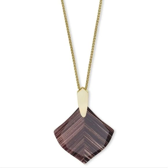 KENDRA SCOTT "Aislinn" Necklace and "Astoria" Earrings in Brown Dust - Picture 3 of 16